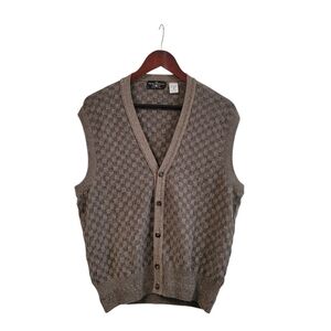 Vintage Italian Sweater Company Check Button Down Sweater Vest Size Medium